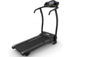 Klarfit Pacemaker X1 Tapis de Course Pliable(jusqu'à 10 km/h, écran LCD Clair, Fonctions de l'ordinateur de Bords : Vitesse, Temps, Distance, Pouls, Calories) Noir & Orange